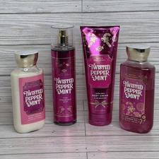 Bath  Body Works Twisted Peppermint Mist, Lotion, Cream, Gel Bundle Lot Of 4
