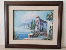 ÖLGEMÄLDE signiert, SEE / Bergsee / Italien,GEMÄLDE, Idyll,ÖL, Leinwand