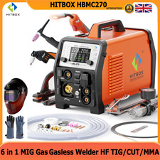 HITBOX 6in1 MIG Welder 200Amp HF TIG/MIG/CUT/ARC/Spot Welder & Cutter Combo DIY