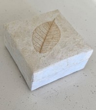 NOVICA Jewelry Box Leaf Design Textured Surface w/Pillow