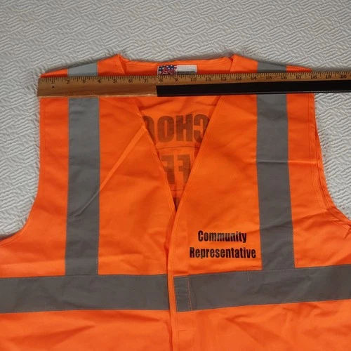 Orange Safety Vest w/ Reflective Strips XL Safety Gear High Visibility Costume image 17