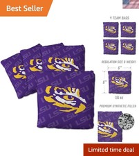 Official NCAA Cornhole Bags LSU Tigers - 16oz Set of 4 - Perfect for Games