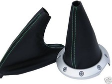 FITS MG TF MGF MK2 GREEN STITCH LEATHER GEAR + HANDBRAKE SET CUSTOM NEW