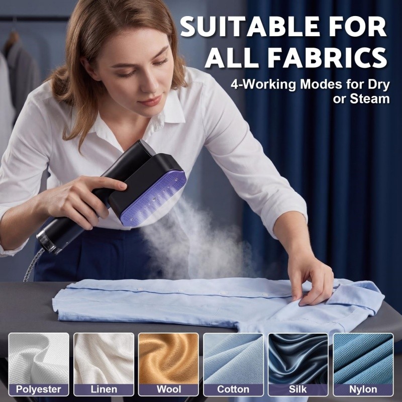 2-in-1 Handheld Clothes Steamer & Iron – 1200W Portable Travel Garment Steamer