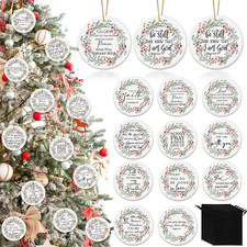 Sieral 24 Pcs Christian Christmas Ornaments Bulk Bible Verse Hanging Ornament In