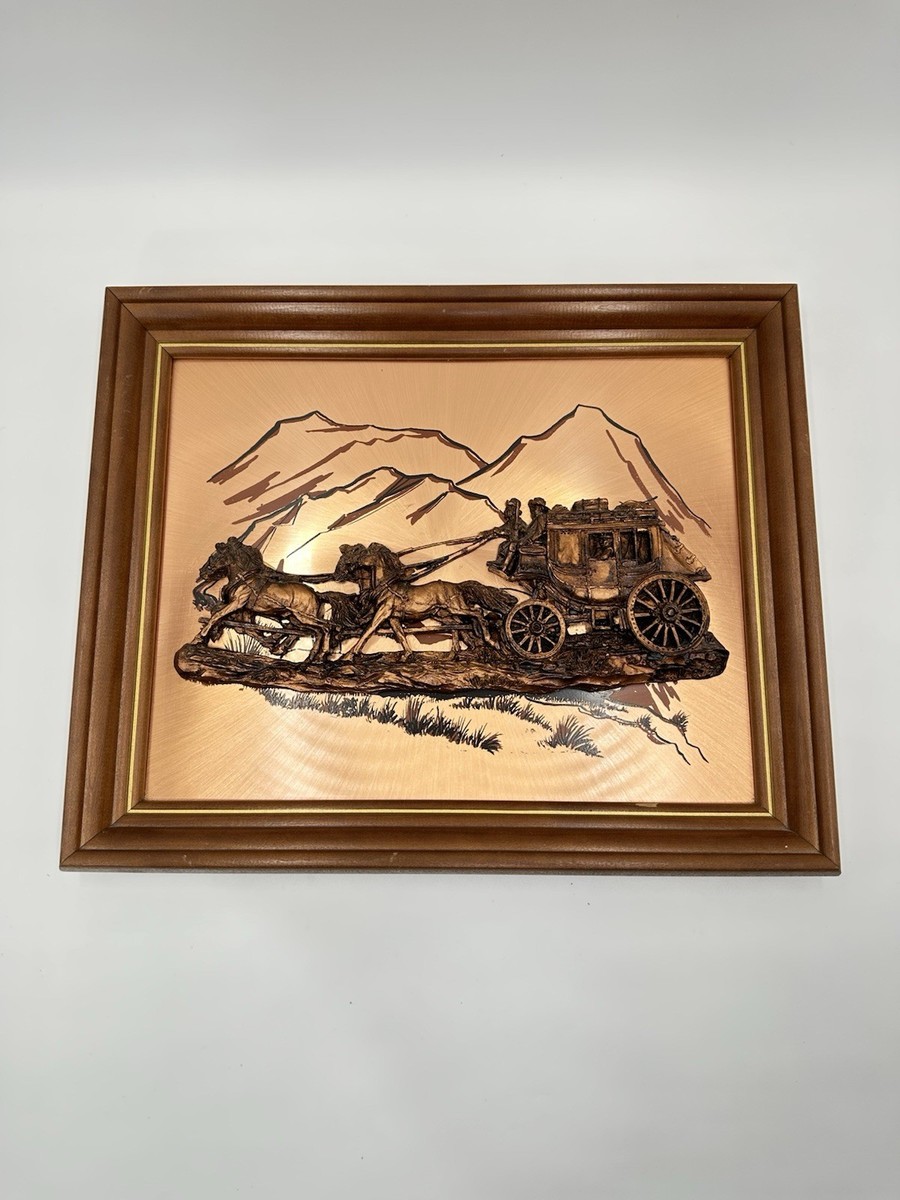 Vintage 1976 John Louw 3D Copper Wall Art US Mail Stagecoach | eBay