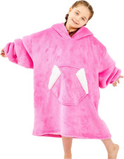 Christmas Gift for Girl Kid, Wearable Blanket Hoodie for Kids, Sherpa Oversized