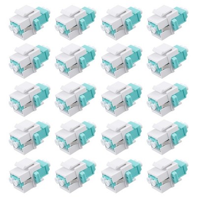 20 PCS LC/OM3 Fiber Optic Coupler Keystone Jack Duplex Multimode Adapter