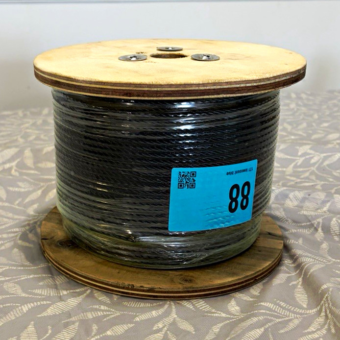 BLIKA 500FT 3/16" T316 Black Stainless Steel Cable 7x19 Wire Rope Railing