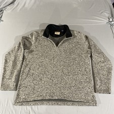 Wrangler Authentics Men  s Large Sweater Fleece lined Quarter-Zip Gray Western