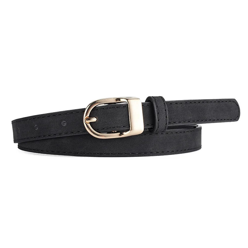 Women's 1.8cm PU Leather Belt Simple Fashion Waist Strap for Jeans Casual Wear