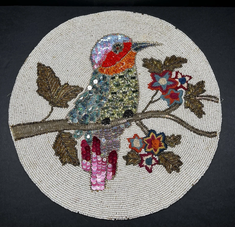 Nicole Miller  Set Of 5 15” Glass Beaded Multi Color Stunning Bird Gold L@@K - Image 2 of 4