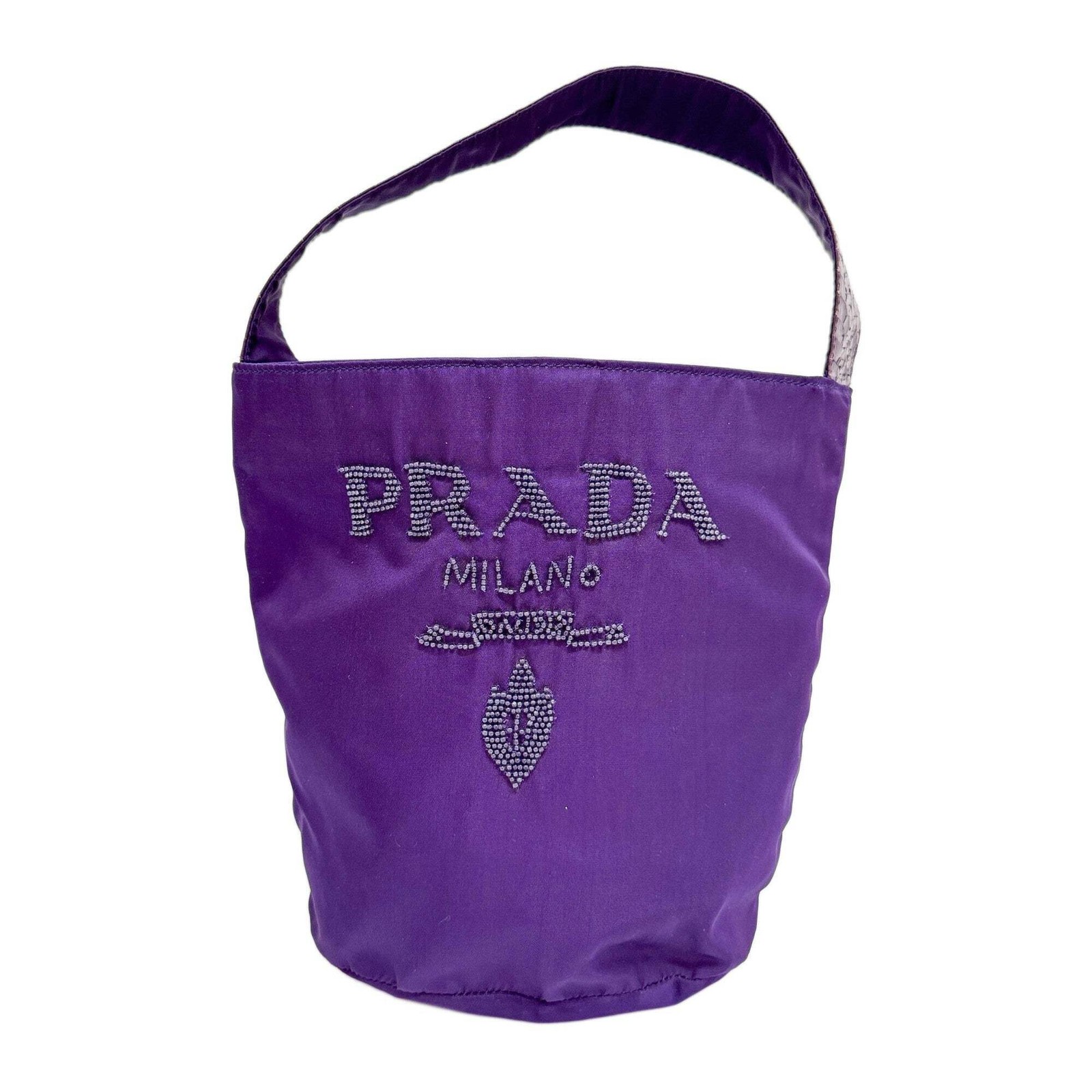 PRADA Violet Nylon Bucket Shoulder Bag