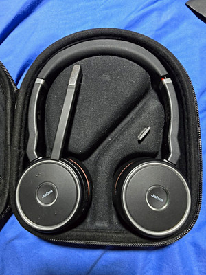 Jabra Evolve 75 Wireless Bluetooth Headset HSC040W | In Case | Dongle | Cable
