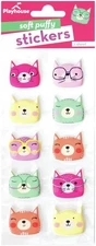 Curious Kitties Soft Puffy 10-Piece Sticker Sheet for Crafts, Trading & Collecti