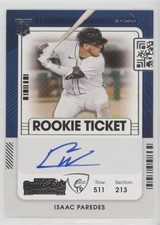 2021 Panini Contenders Rookie Ticket Isaac Paredes #117 Auto 09if