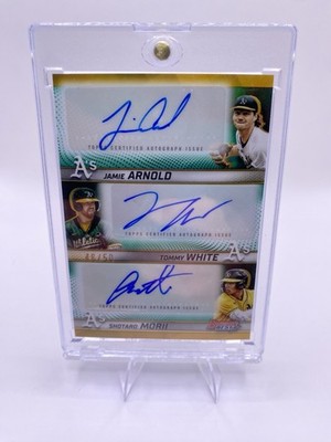 2025 Bowman s Best Athletics Triple Auto  Gold /50 Arnold, White, Morii TA-AWM