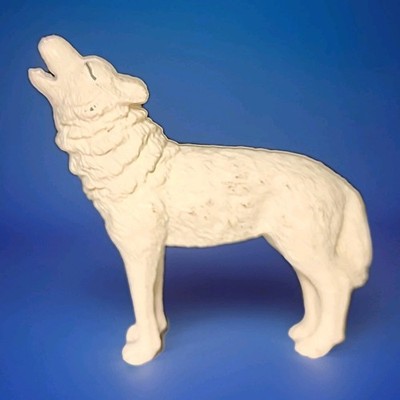 Howling White Wolf Animal PVC Action Figure Kids Wild Animal