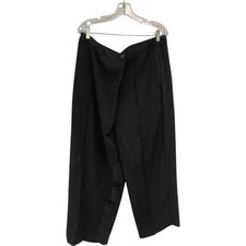 Zara Womens Dress Pants XL Trouser Black Flowing Mid Rise 4387/026 NWT