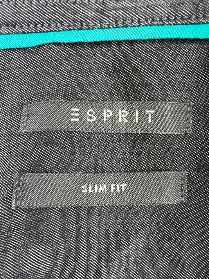 Esprit Dress Shirt Mens Small 15 Gray Slim Fit Long Sleeve Button Front Cotton - Image 4 of 4