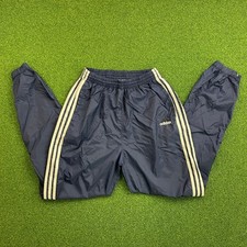 Vintage 90s Y2K AdidasThree Stripe Navy Windbreaker Track Pant Sz L