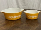 Vintage PYREX Butterfly Gold 475B 2.5qt & 473- 1 Qt Casserole Lot Of 2 SL13