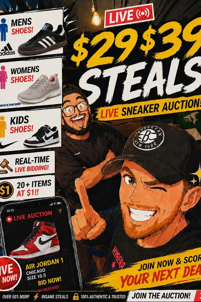 $29 $39 STARTS!! BRAND NEW NIKE, ADIDAS, REEBOK, PUMA & MORE!!!