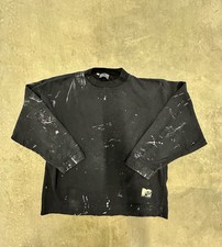 Vintage 90s MTV Music Tv Crewneck Sweatshirt Size Large Painted Black Faded