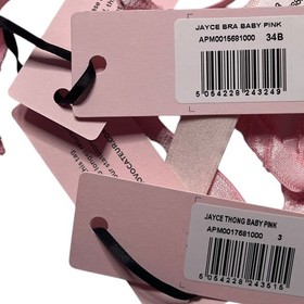 Agent Provocateur Jayce Plunge Underwire Bra 3 Piece Set Baby Pink Size 34B