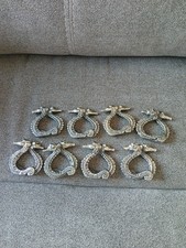Pottery Barn Seahorse Napkin Rings Set of 8 Silver Coastal Decor NWOT