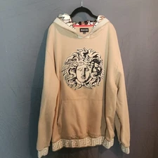 MAKOBI M4675 Medusa Embroidered Pullover Hoodie Khaki Men's Size 3XB