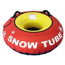 48 inch Inflatable Snow Tube Sled with Nylon Cover and Hard Bottom- Heavy Dut...