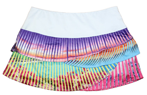 LUCKY IN LOVE WOMENS Beach Print SCALLOPED Layered SKIRT/ SKORT SIZE SMALL