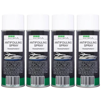 4x KOKA Antifouling Spray Klar Bewuchs-Schutz für Boot Rumpf Antrieb Propeller