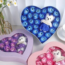 Seife Rose Blume Geschenkbox Herzform Valentinstag Jahrestag Geschenk für Sie