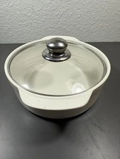 Vintage Milk White Stoneware Covered Casserole Dish