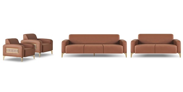 Komplett Sofa-Set Sofagarnitur 3-Sitzer 2-Sitzer Sessel Modern Braun-image