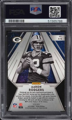 2018 Panini Prizm FB Card #A-6 Aaron Rodgers Packers APEX PSA 10