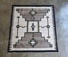 5x5 Ft Handwoven Wool Navajo Rug Southwestern Design Wall Decor Zapotec Area Rug