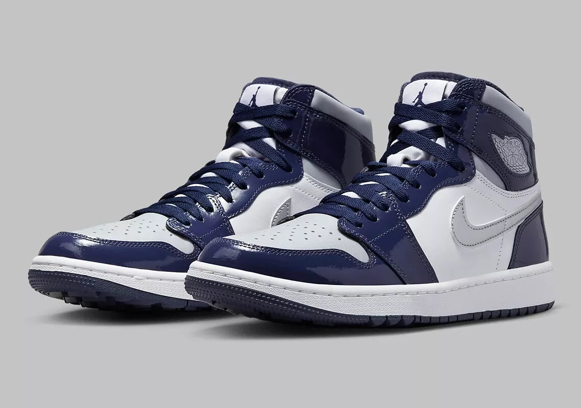NEW NIKE AIR Jordan 1 High Golf Patent Midnight Navy DQ0660-100 Size 14 FASTSHIP