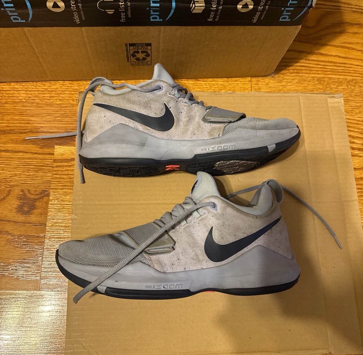Nike PG Glacier Shoes Men's Size Grey Basketball Sneakers 878627-044
