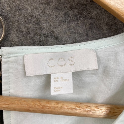 Cos Dress Womens 40 Mint Green Short Half Sleeve Cotton A-Line 47320 - Picture 5 of 11