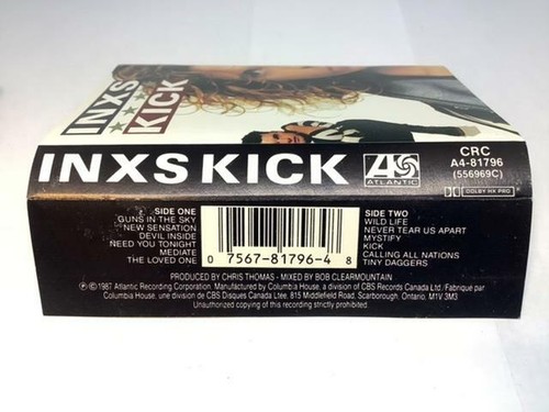 INXS Audio Cassette Tape KICK 1987 Atlantic Records Canada A4-81796 Lyrics inclu - Picture 2 of 6