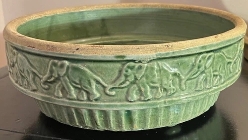 Brush McCoy Elephants on Parade Bowl, Vintage 1920s, Excellent!