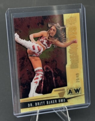 Dr. Britt Baker DMD 2024 Upper Deck AEW Breakouts acetate insert # d 29/49 SP