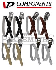 VP-715 Premium Leather Toe Straps track road bike fit MKS pedal clips AsstColors