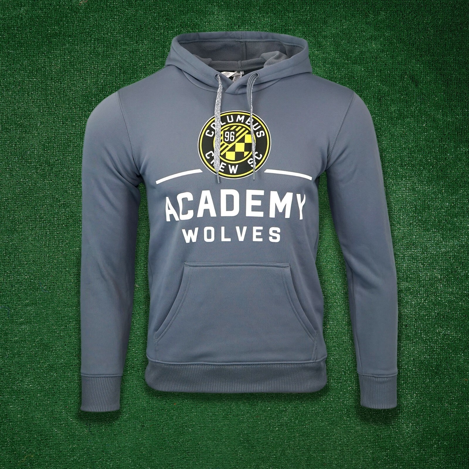 Columbus Crew SC Academy Wolves MLS Adidas Climawarm Мужской серый пуловер с капюшоном