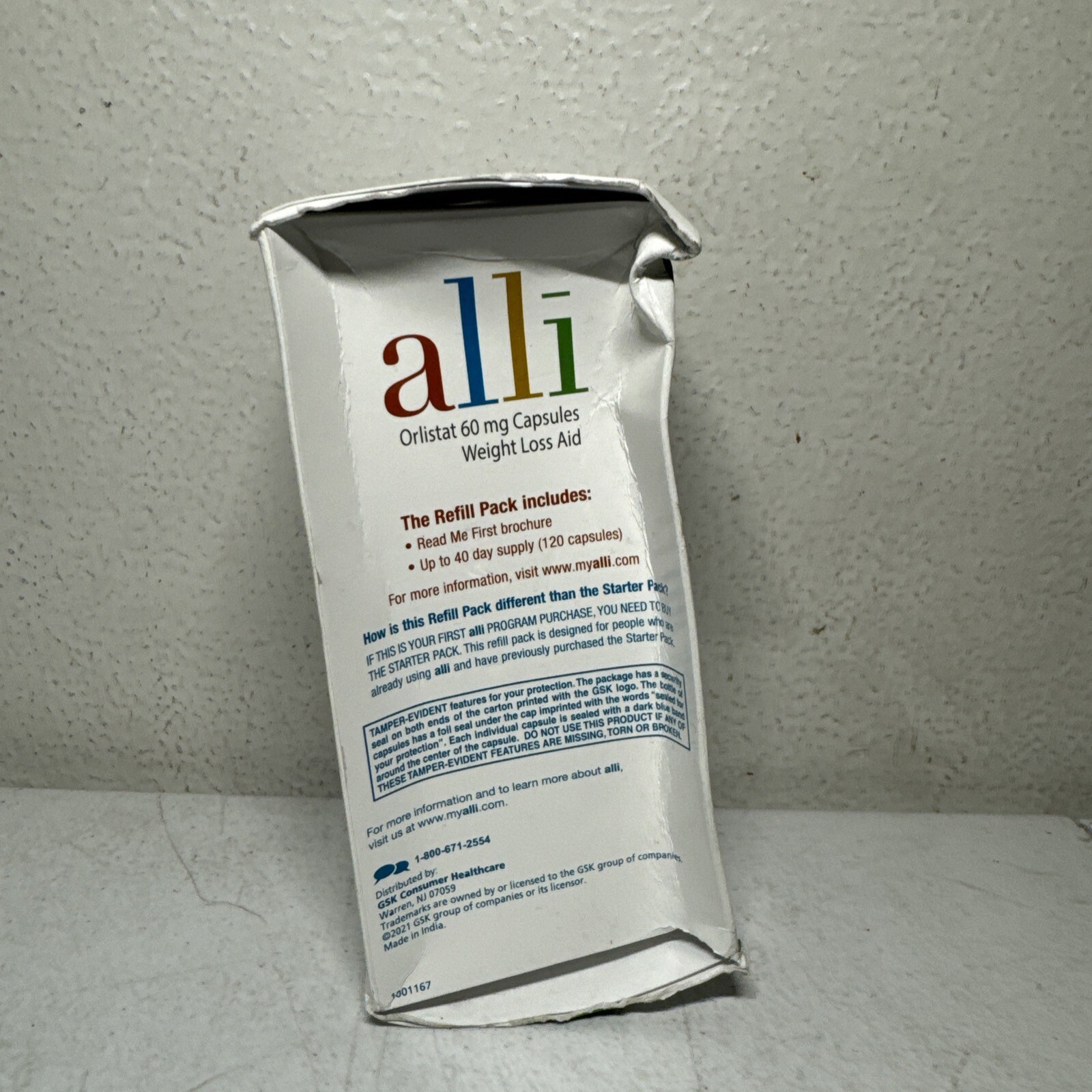 alli Weight Loss Diet Pills, Orlistat 60 mg Capsules 120 Count Refill