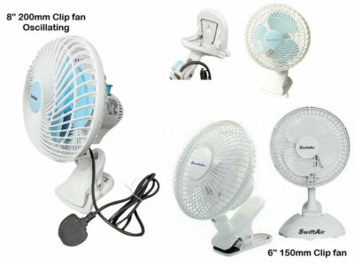 Clip On Luft Ventilator Zirkulator Kühler Hydrokultur Grow Room Zelt Büro Schreibtisch 6'' 8''