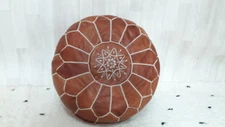Pouffe Genuine Boho Unstuffed Handmade New Footrest 24'' Moroccan Leather